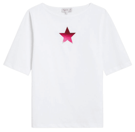 Bow t-shirt with star embroidery