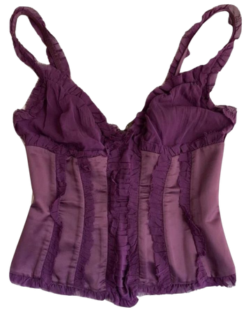plum purple ribbed tank top shirt sheer Y2k