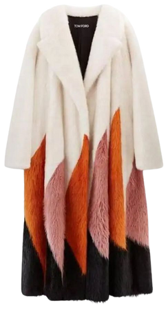 New Tom Ford F/W 2016 Collection Mink Long Fur Coat White Orange Pink Black It M For Sale at 1stDibs | tom ford fur coat