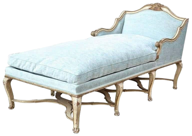 Elegant 18th Century Tuscan Rococo Daybed, Newly Upholstered For Sale at 1stDibs