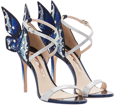 Sophia Webster Silver & Midnight Blue Chiara Embellished Sandals 36 IT/EU at FORZIERI