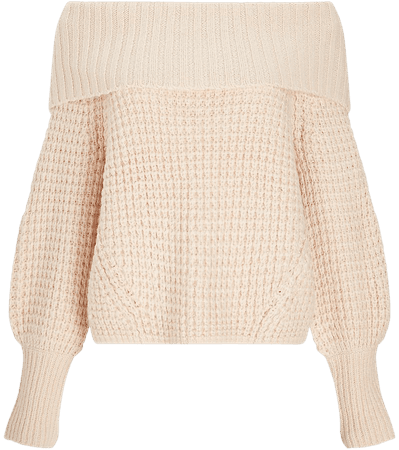 Chunky Thermal Off The Shoulder Balloon Sleeve Sweater | Express