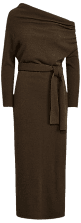 Self-Tie Cashmere Midi Dress