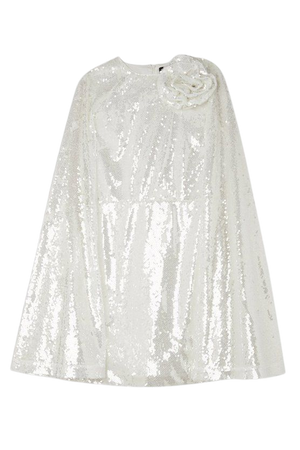 Sequin Rosette Cape Mini Dress | Karen Millen