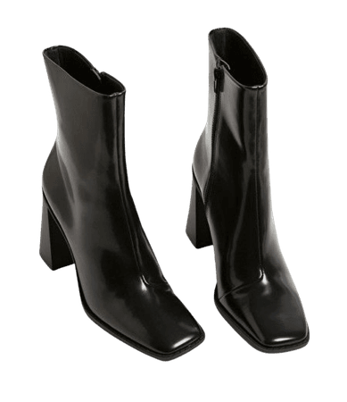 black square toed boots