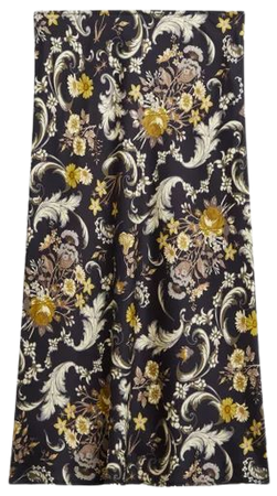 black floral pattern Tulipe skirt | agnès b.