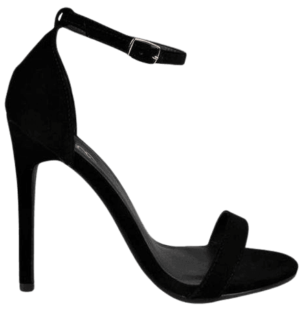 Suedette Skinny Barely There Heels | Boohoo