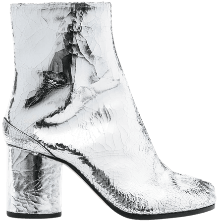 Maison Margiela Metallic split-toe Leather Boots - Farfetch