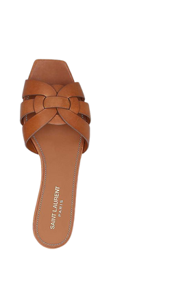 SAINT LAURENT - Tribute criss-cross leather sandals | Selfridges.com