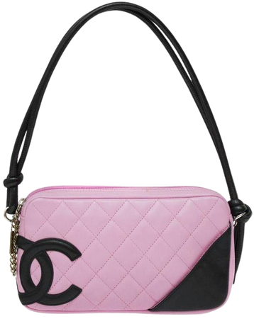 2004 Chanel Pink Ligne Cambon Quilted Pochette Bag For Sale at 1stdibs