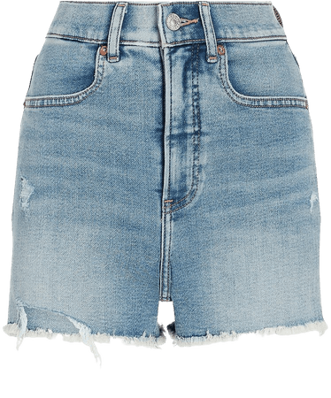 Super High Waisted Knit Mom Jean Shorts | Express