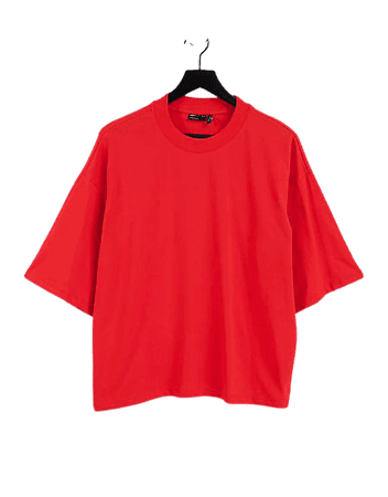 ASOS DESIGN t-shirt in oversized boxy fit in red | ASOS