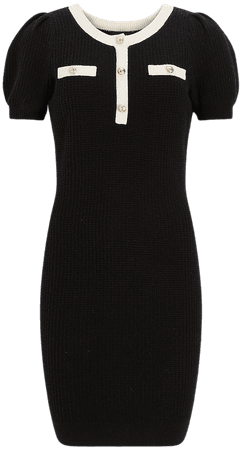 Puff Sleeve Button Sweater Dress | Express