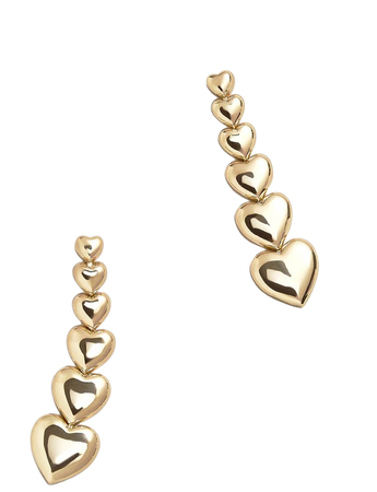 Marietta Earrings - Gold – Gold heart drop earrings – BaubleBar