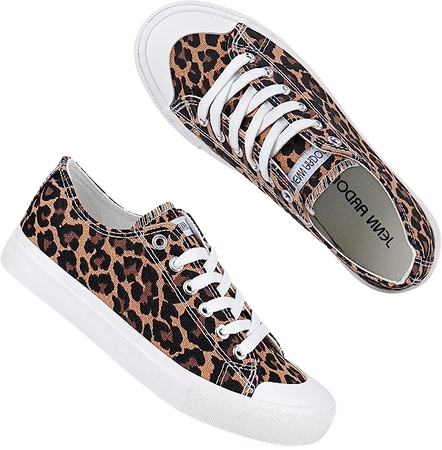 Amazon.com | JENN ARDOR Womens Canvas Shoes Sneakers Low Top Tennis Shoes Casual Walking Shoes Cheetah | Fashion Sneakers