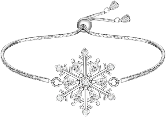Amazon.com: Snowflake Bracelet for Women Sterling Silver Christmas Bracelet Charm Winter Bracelets Sparkly Snow White Pentagram Charms Snowflake Friendship Blessing Xmas Jewelry Christmas Gift: Clothing, Shoes & Jewelry