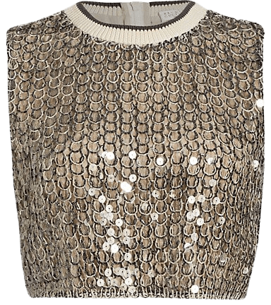 Shop Brunello Cucinelli Knitted Sequin Crop Top | Saks Fifth Avenue