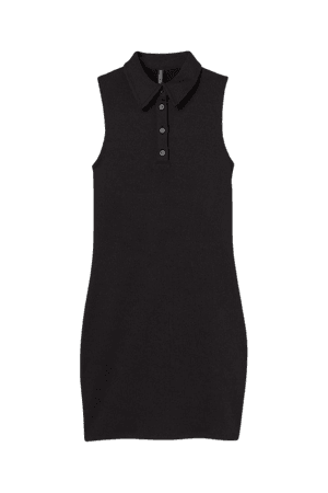 Ribbed Dress - Black - Ladies | H&M US