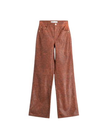 Straight-leg faux leather heat-sensitive pants - Pants - Women | Bershka