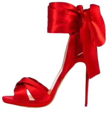 red silk shoes