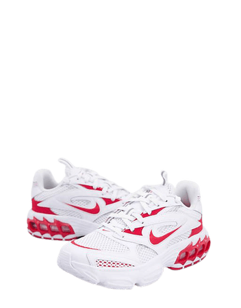 Nike Zoom Air Fire sneakers in white/university red | ASOS