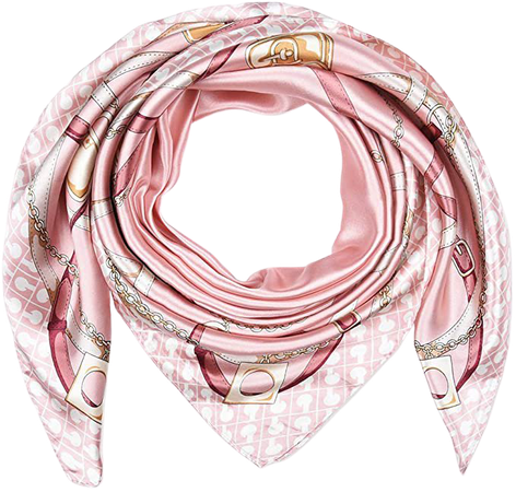 corciova 35" Women Polyester Silk Feeling Hair Scarf for Sleeping Pale Pink Chains and Belts at Amazon Women’s Clothing store