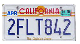 ca license plate