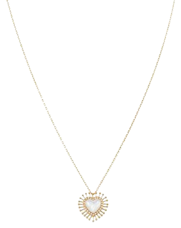 All Hearts On Me 18k Yellow Gold Mother-Of-Pearl, Diamond Necklace By L'atelier Nawbar | Moda Operandi