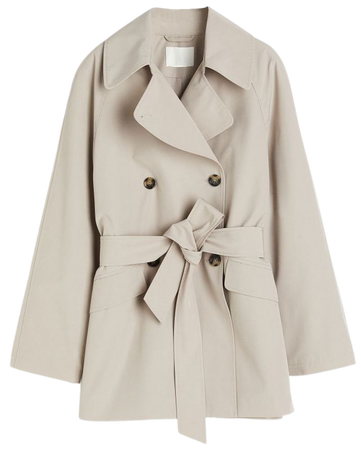 Short trenchcoat - Light beige - Ladies | H&M US