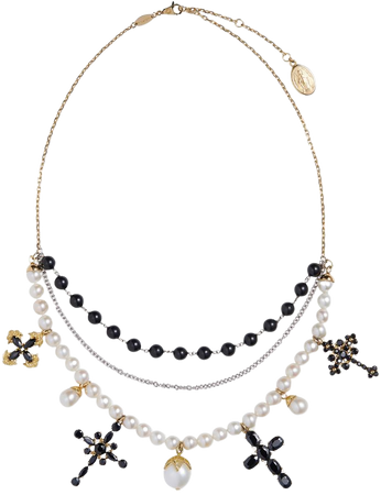 Women's Family necklace in yellow and white gold black sapphires | DOLCE & GABBANA | 24S