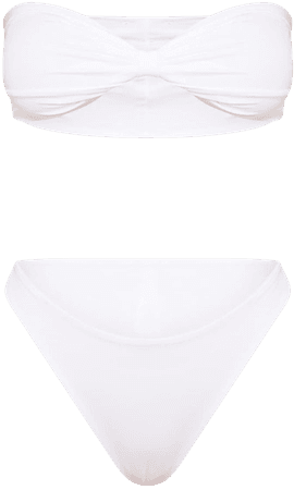 White Bow Top Bikini Set | PrettyLittleThing USA