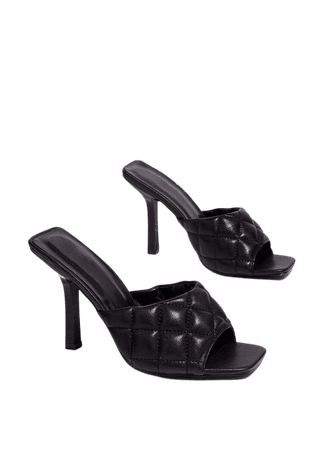 Faux Leather Padded Square Toe Mules | Nasty Gal