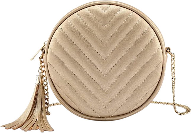 Ayliss Women Crossbody Shoulder Bag Circle Tassel Purse Clutch Evening Small PU leather Handbag Fashion Wallet With Chain (Gold #1): Handbags: Amazon.com