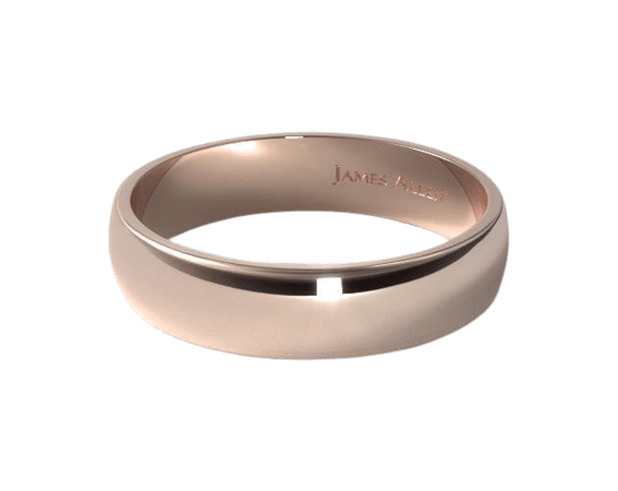 6mm Traditional Slightly Curved Wedding Ring | 14K Rose Gold | 19131R14