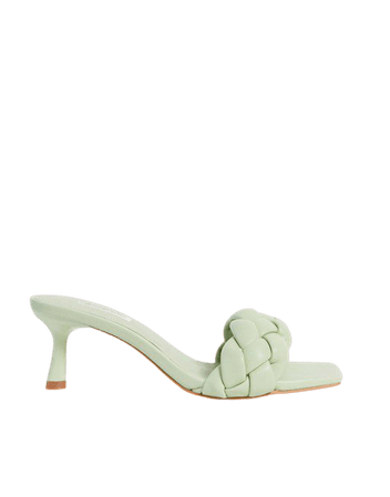 Stradivarius heeled sandal in mint | ASOS