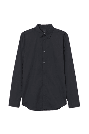 Slim Fit Easy-iron Shirt - Black - Men | H&M US