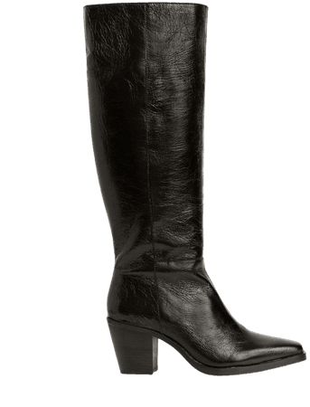 ALLSAINTS US: Womens Cohen Leather Knee High Boots (black)