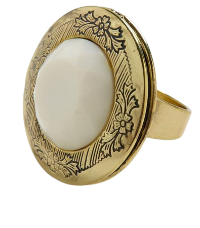 gold and white ring