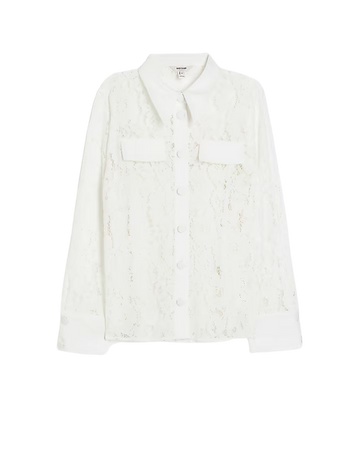 White lace long sleeve shirt | River Island