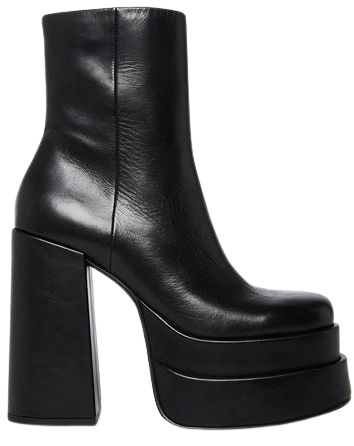 COBRA Black Leather Platform Boots | Women's Black Platform Boots – Steve Madden