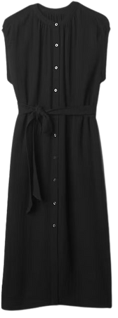 Crinkle Gauze Belted Midi Dress | Gap