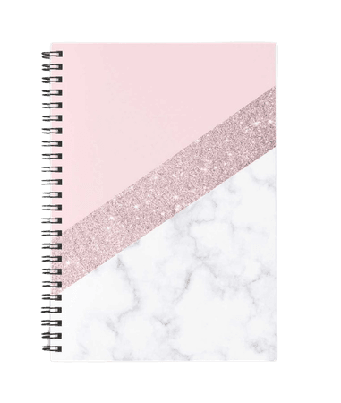 "Stylish white marble rose gold glitter pink" Spiral Notebooks by NaughtyCat | Redbubble