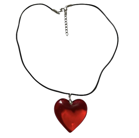 90s red heart cord necklace