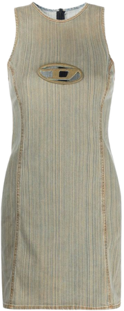 Diesel logo-plaque Striped Minidress - Farfetch