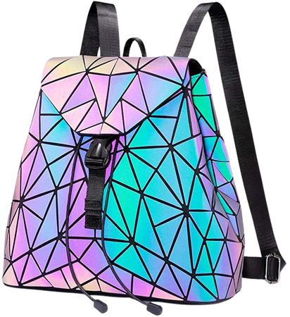 Amazon.com: Geometric Luminous Backpack for Women Holographic Reflective Purses Crossbody Bag Wallet : Clothing, Shoes & Jewelry