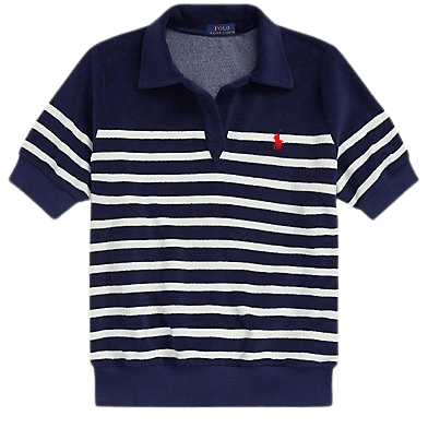 Striped Terry Polo Shirt