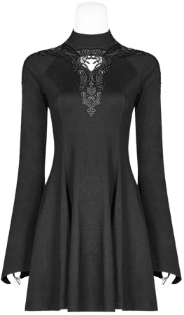 Arvena Black Gothic Dress by Punk Rave | Ladies Gothic