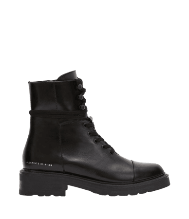 ALLSAINTS US: Womens Dusty Leather Boots (black)