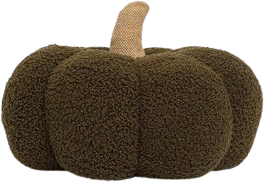 Pearhead Sherpa, Modern Fall Home, Thanksgiving and Halloween Holiday Decor Plush Pumpkin, 9", Olive Green : Everything Else