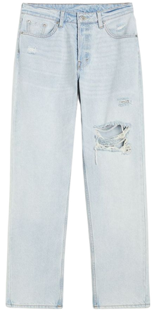 90s Boyfriend Jeans - Light denim blue/Trashed - Ladies | H&M US
